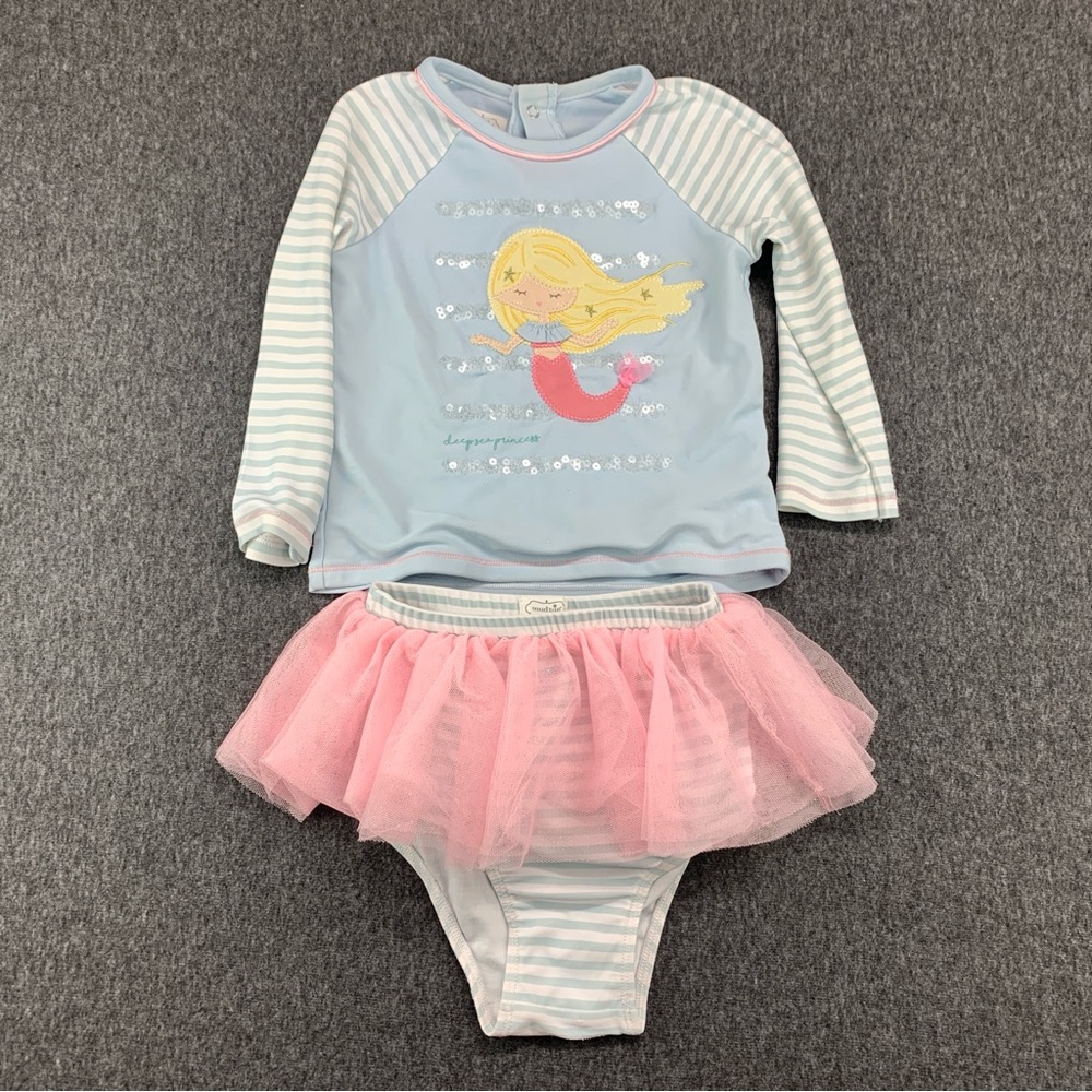 Mud Pie Mermaid Rash Guard Swimsuit Size 5T